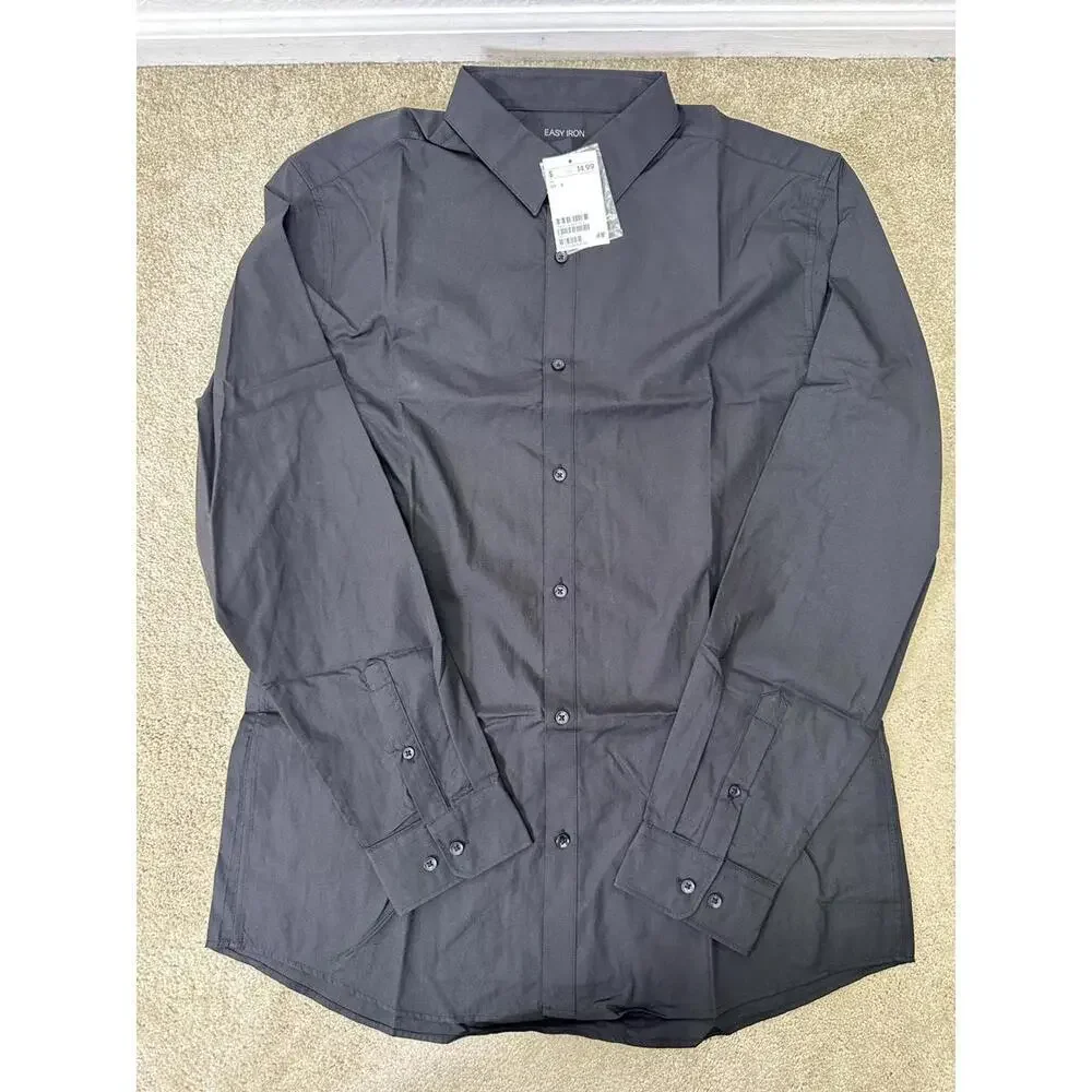slim fit dress shirts h&m Men's Light blue Slim Fit Premium Cotton Shirt